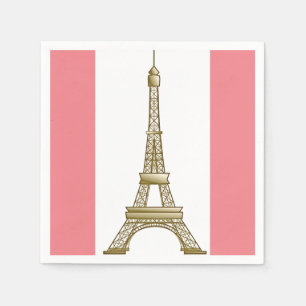 Paris Pink Eiffel Tower Paper Napkins