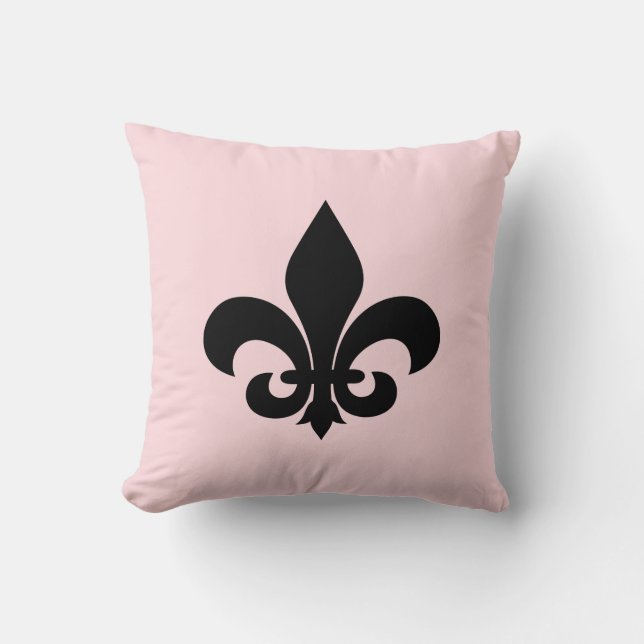 Paris Pink Fleur de Lis Cushion (Front)
