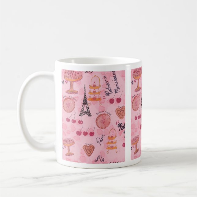 Paris Pink Pastries  Coffee Mug (Left)