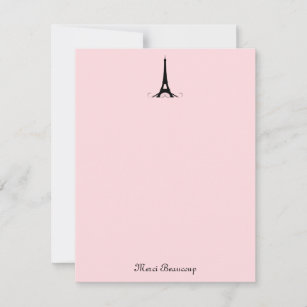 Paris Pink Thank You Note Cards