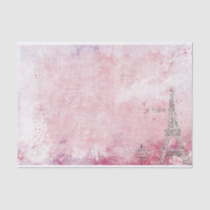 Paris Pink Vintage Distressed Tissue Paper
