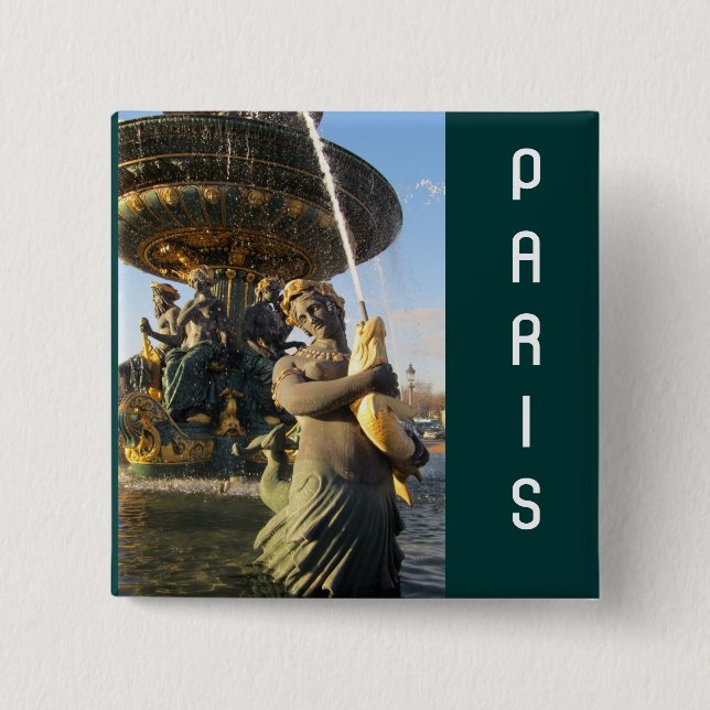 Paris - Place de la Concorde 15 Cm Square Badge (Front)