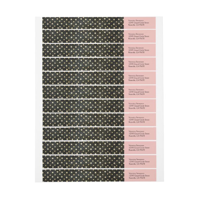 Paris Polka Dots Wraparound Address Labels (Sheet)