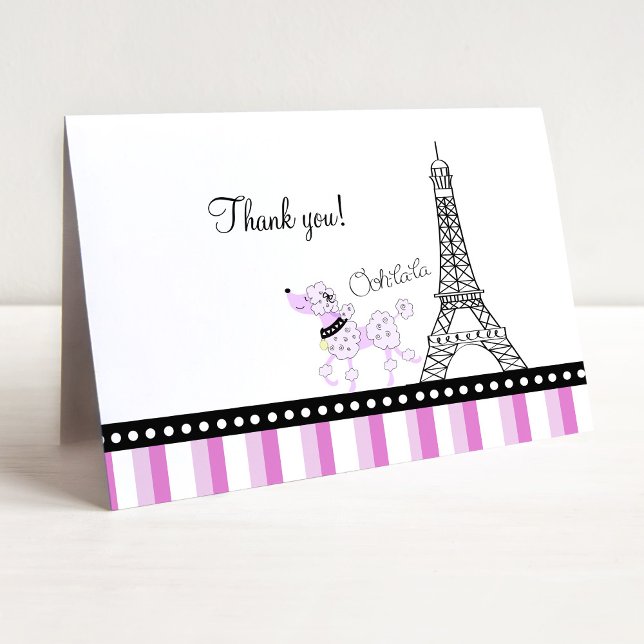 PARIS POODLE Ooh la la Folded Thank you note (Creator Uploaded)