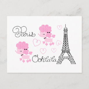 Paris Poodles Postcard