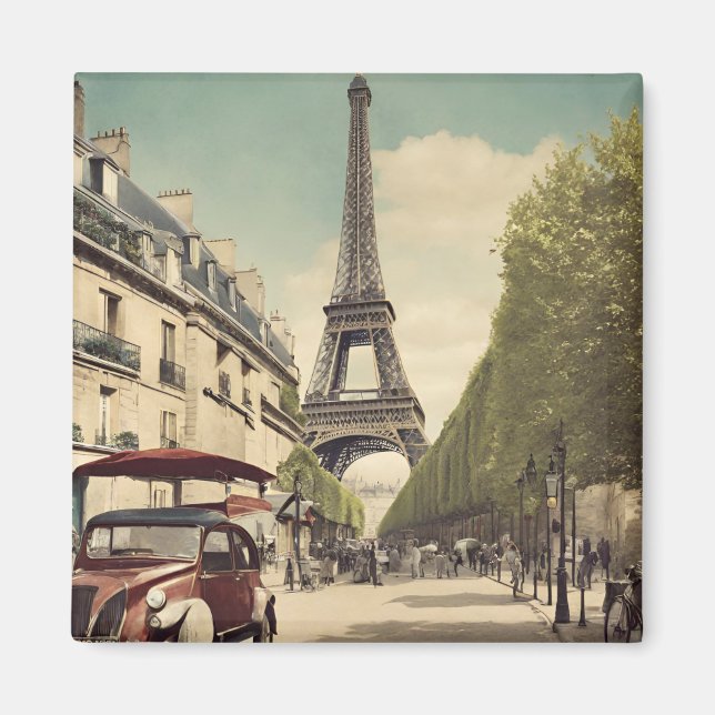 Paris Postcard Magnet (Front)