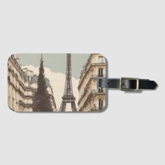 Paris Postcard (Paris 9) Luggage Tag