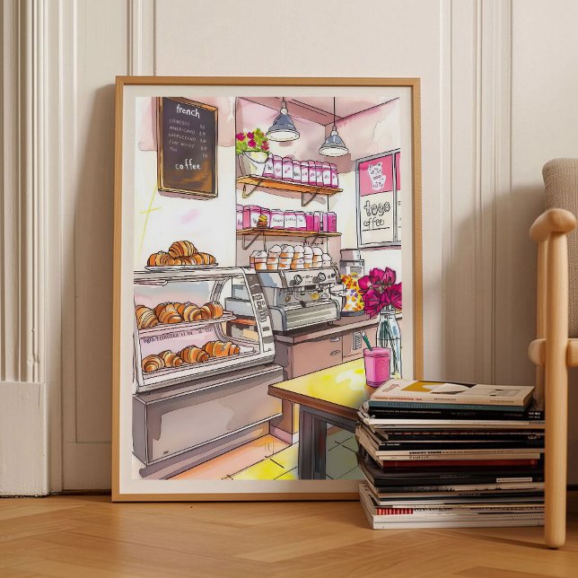 Paris Print Croissant Print Breakfast Print Kitche (Creator Uploaded)