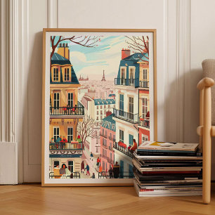 Paris Print Paris Illustration Travel Poster Franc