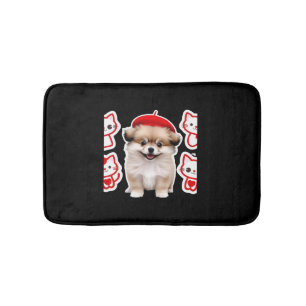Paris Pup & Kitty Crew – Cute Beret Dog and Cat Bath Mat