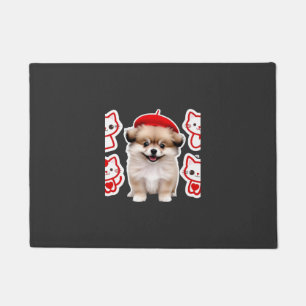 Paris Pup & Kitty Crew � Cute Beret Dog and Cat Doormat