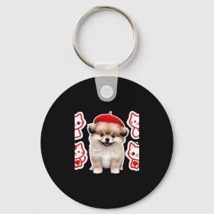 Paris Pup & Kitty Crew � Cute Beret Dog and Cat Key Ring