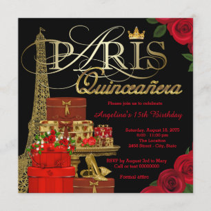 Paris Quinceanera Invitation