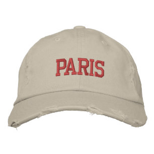 PARIS Red Embroidery Vintage Style Embroidered Hat