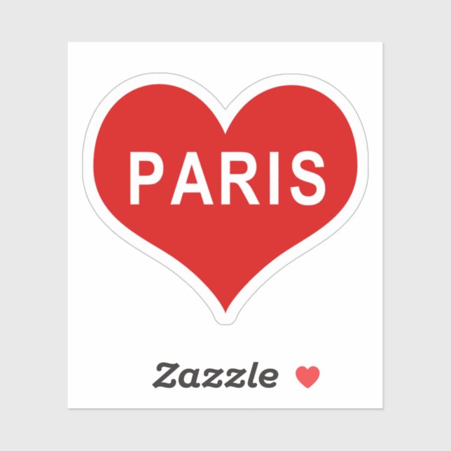 PARIS Red Love Heart Vinyl Sticker (Sheet)