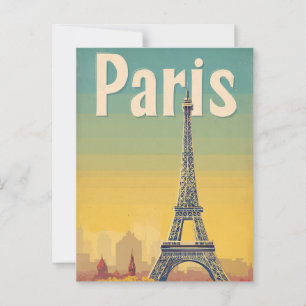 Paris retro postcard