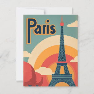 Paris retro postcard