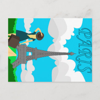 Paris retro style design postcard