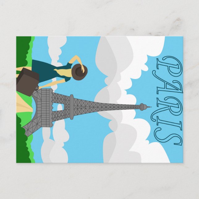 Paris retro style design postcard (Front)