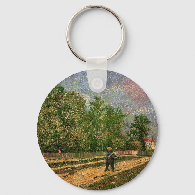 Paris Road with Peasant by Vincent van Gogh Key Ring (Front)