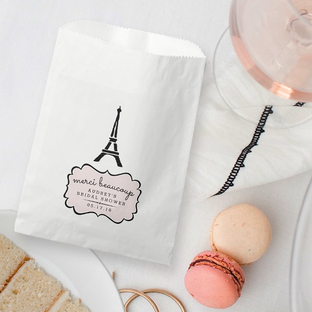 Paris Romance Eiffel Tower Bridal Shower Favour Bag (Creator Uploaded)