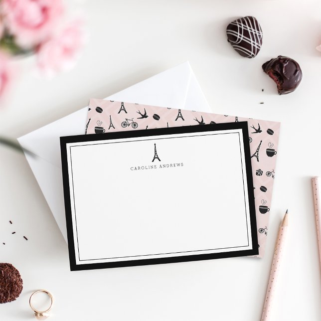 Paris Romance | Eiffel Tower Personalized Flat Card (Creator Uploaded)