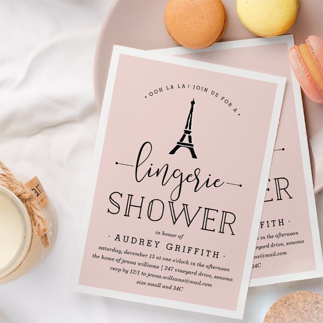 Paris Romance Lingerie Shower Invitation (Creator Uploaded)