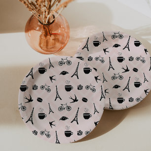 Paris Romance Patterned Paper Plate