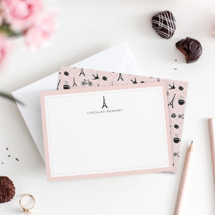 Paris Romance   Personalised Stationery Flat Card