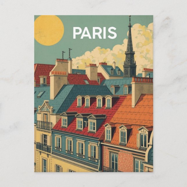 Paris Roofs Postcard (Front)