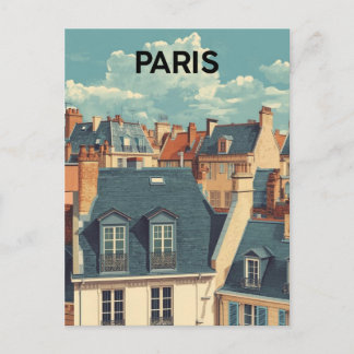 Paris Roofs Postcard