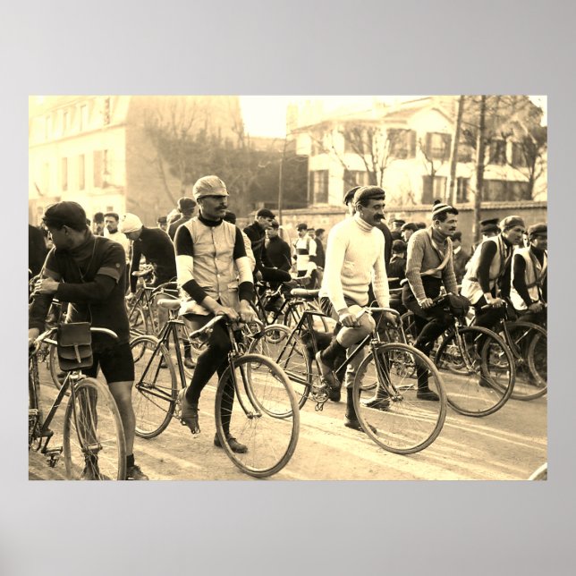 Paris-Roubaix Cycling Race 1907 Colour Redux Poster (Front)