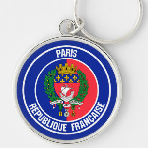 Paris Round Emblem Key Ring