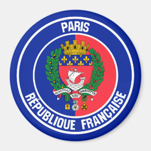 Paris Round Emblem Magnet