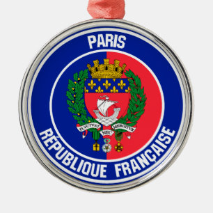 Paris Round Emblem Metal Ornament