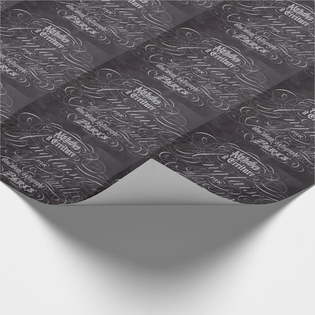 Paris rustic country chalkboard French Scripts Wrapping Paper (Corner)