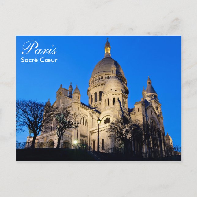 Paris - Sacré Cœur at night postcard (Front)