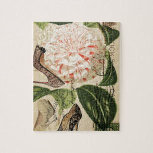 paris shoes floral french botanical art jigsaw puzzle