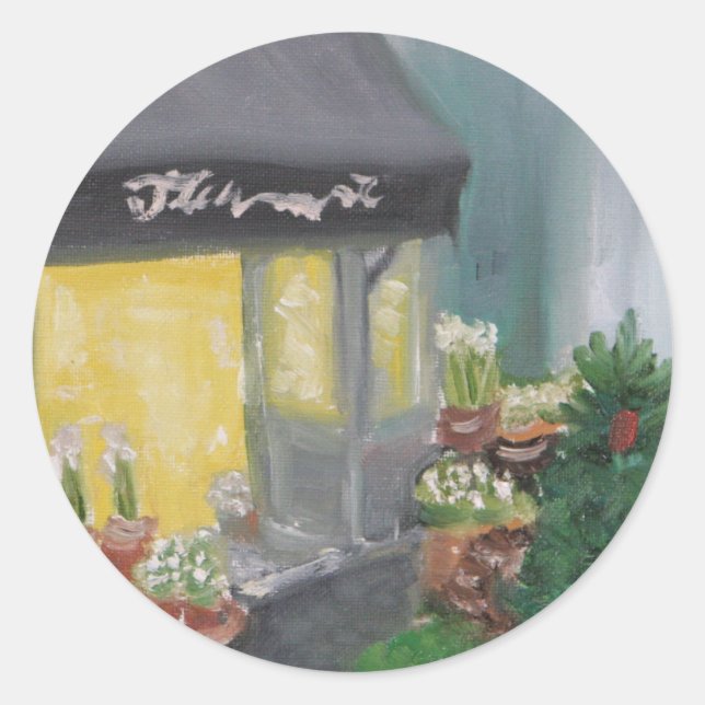 Paris Shopping by Candlelight Classic Round Sticker (Front)