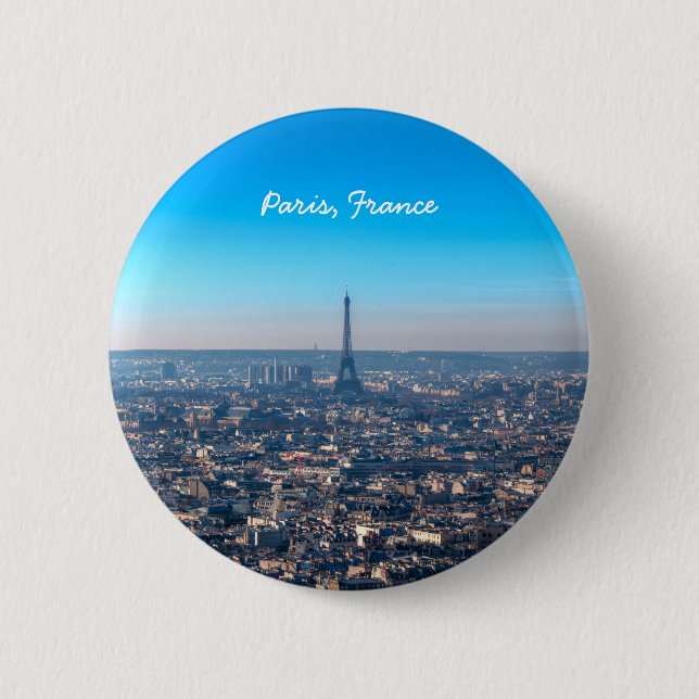Paris Skyline 6 Cm Round Badge (Front)