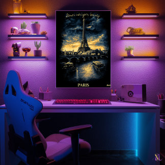 Paris Skyline - Charcoal Monochrome Art - Urban Poster