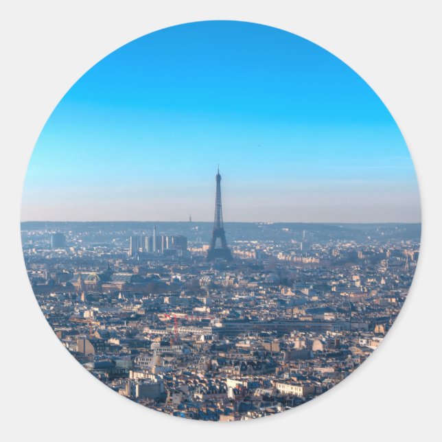 Paris Skyline Classic Round Sticker (Front)