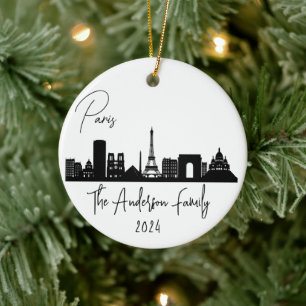Paris Skyline Ornament, Paris Ceramic Ornament