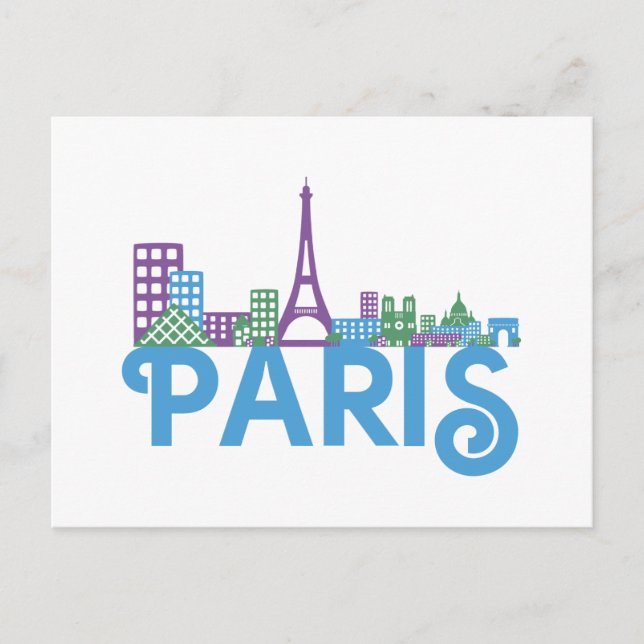 Paris Skyline Postcard (Front)
