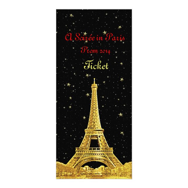 Paris Skyline Prom Ticket - Ver 2 Rack Card (Front)