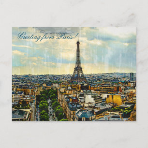 Paris skyline with the Eiffel Tower Edit Postcard