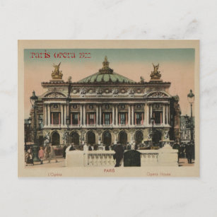 Paris Souvenier L'Paris Opera House Postcard