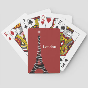 Paris Sparkles Everywhere Poker Cards red