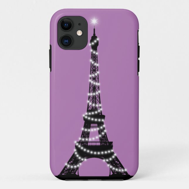 Paris Sparkles iPhone 5 Barely There purple Case-Mate iPhone Case (Back)