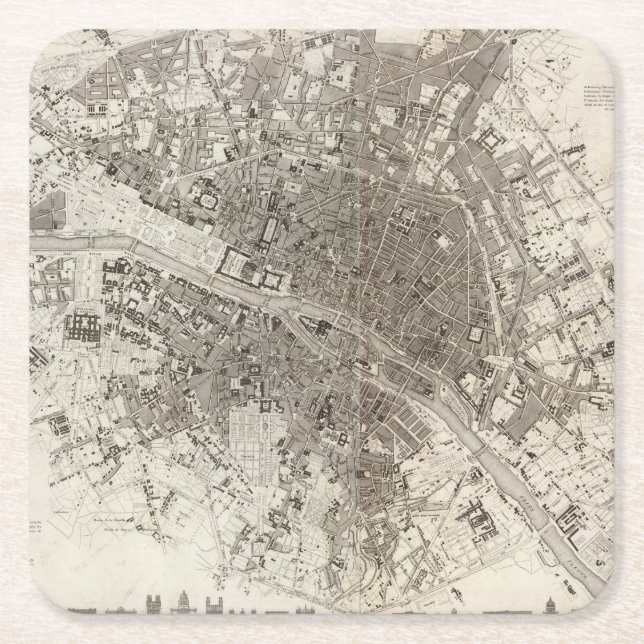 Paris Square Paper Coaster (Front)